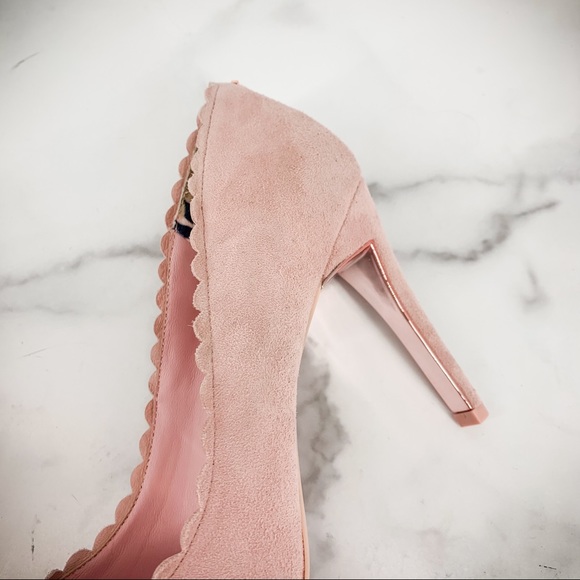 COPY - TED BAKER Heels Pink Sloana Scalloped Trim Suede - Picture 9 of 16